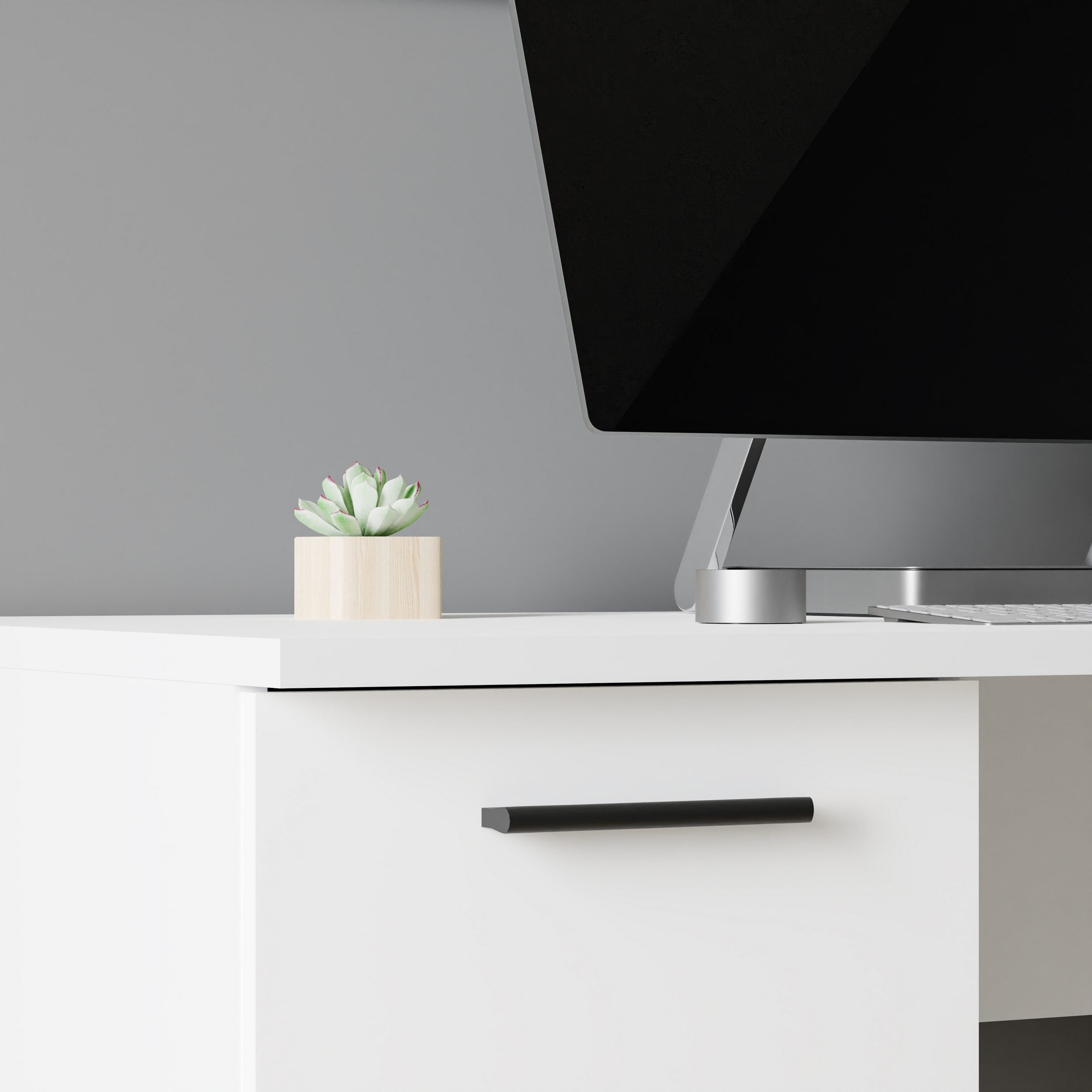 Birou Neuss cu sertare, PAL, alb, 138,2×60×75,3 cm Arboteca