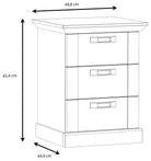 Set 2 noptiere Kashmir, 3 sertare, Pin Alb, 49,8×44,9×66 cm Arboteca