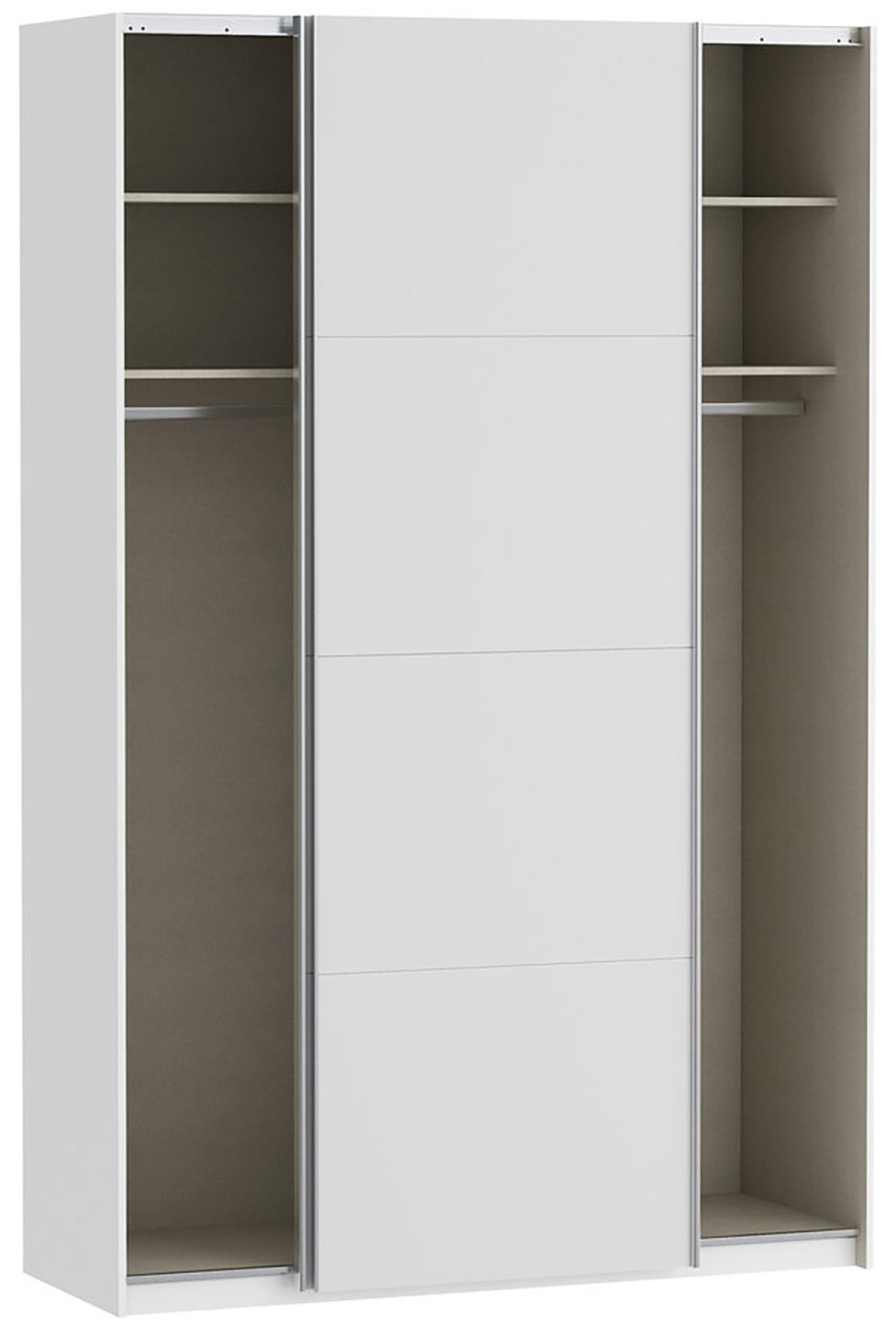 Dulap Fittio cu uși glisante, alb, 150×235×61 cm Arboteca