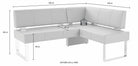 Colțar de bucătărie Rab, 200 cm, tapițat textil gri închis Arboteca