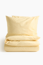 Lenjerie de pat bumbac satinat 100%, galben uni, 130 g/m², cu fermoar Arboteca
