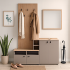 Set de hol, toffee/natural canella strata/cremona torro stejar, 138.5x41.2x204.7 cm Kondela