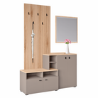 Set de hol, toffee/natural canella strata/cremona torro stejar, 138.5x41.2x204.7 cm Kondela