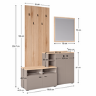 Set de hol, toffee/natural canella strata/cremona torro stejar, 138.5x41.2x204.7 cm Kondela