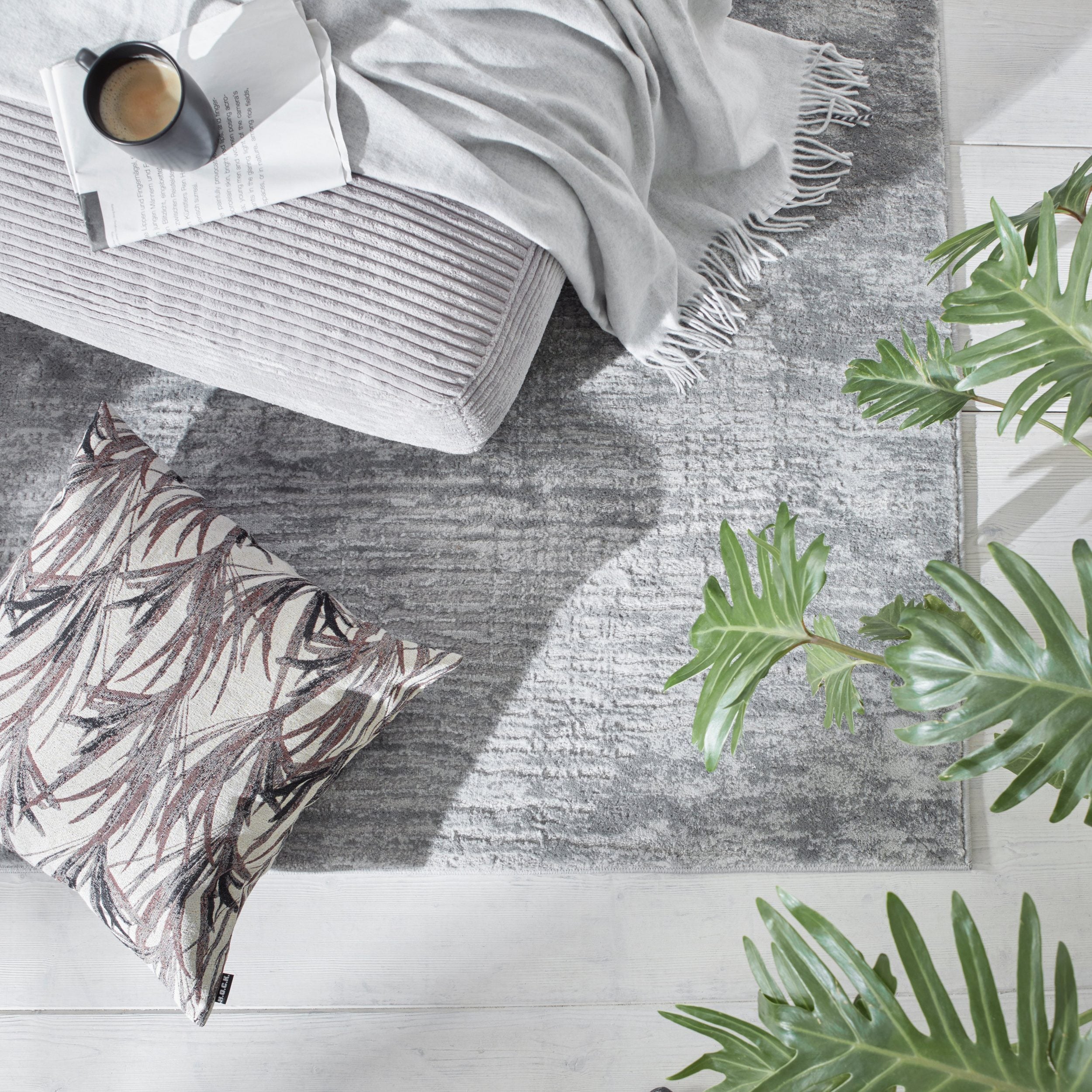 Covor Ariano, gri, structură înalt-joasă, 240×320 cm Arboteca