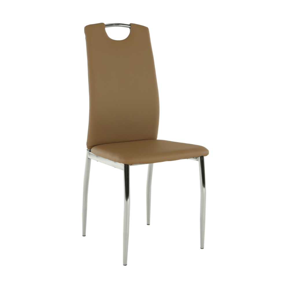 Scaun dining SANREMO, piele ecologică bej/crom, piele ecologică/crom, 42x43x99 cm Kondela