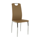 Scaun dining SANREMO, piele ecologică bej/crom, piele ecologică/crom, 42x43x99 cm Kondela