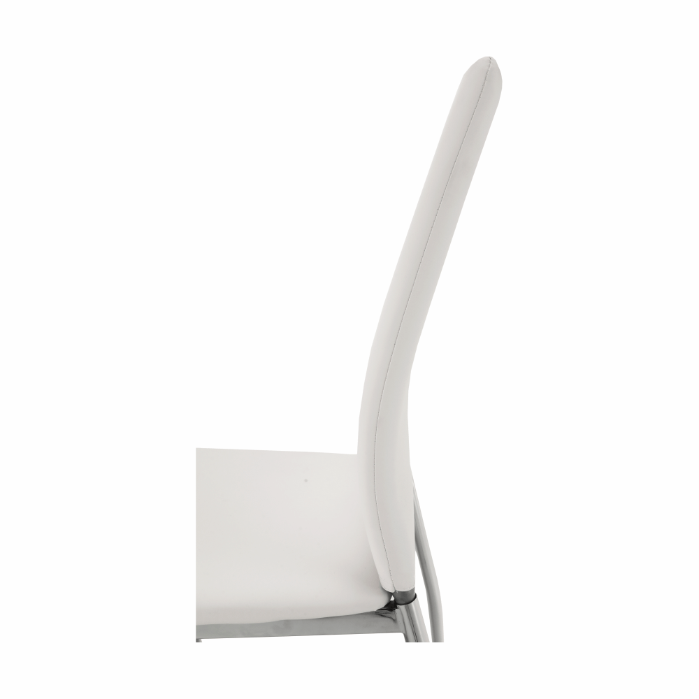 Scaun dining SANREMO, piele ecologică albă/crom, piele ecologică/crom, 42x43x99 cm Kondela