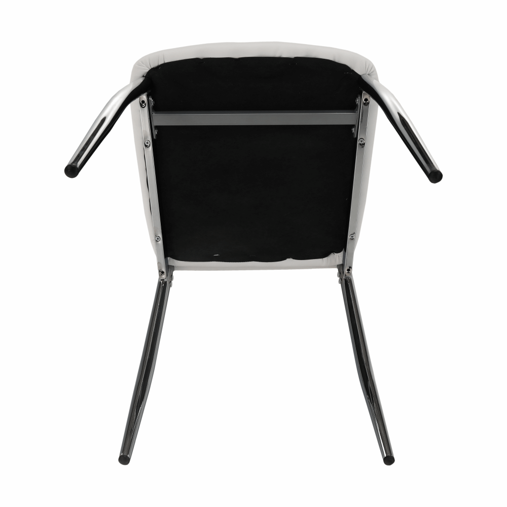 Scaun dining SANREMO, piele ecologică albă/crom, piele ecologică/crom, 42x43x99 cm Kondela