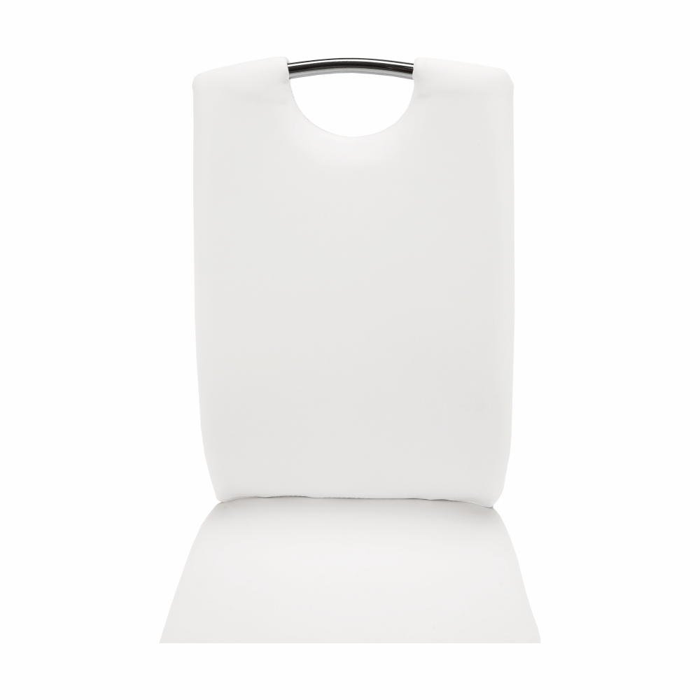 Scaun dining SANREMO, piele ecologică albă/crom, piele ecologică/crom, 42x43x99 cm Kondela
