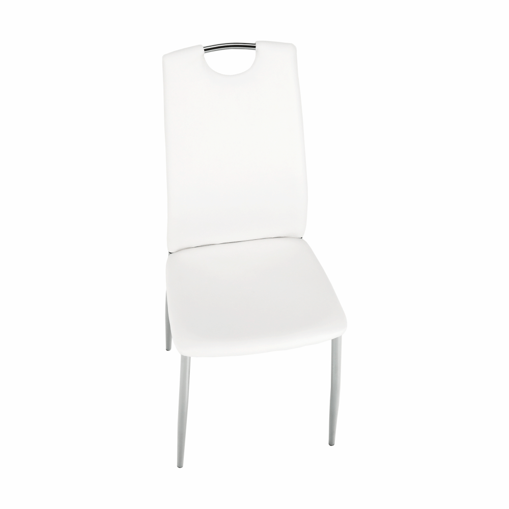 Scaun dining SANREMO, piele ecologică albă/crom, piele ecologică/crom, 42x43x99 cm Kondela