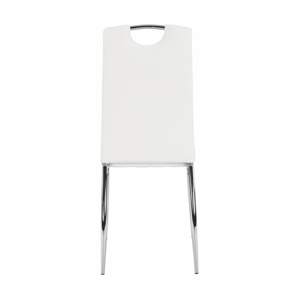 Scaun dining SANREMO, piele ecologică albă/crom, piele ecologică/crom, 42x43x99 cm Kondela