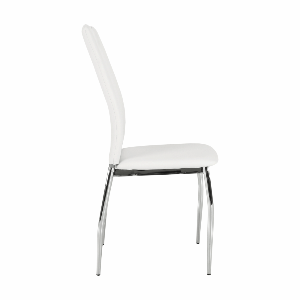 Scaun dining SANREMO, piele ecologică albă/crom, piele ecologică/crom, 42x43x99 cm Kondela