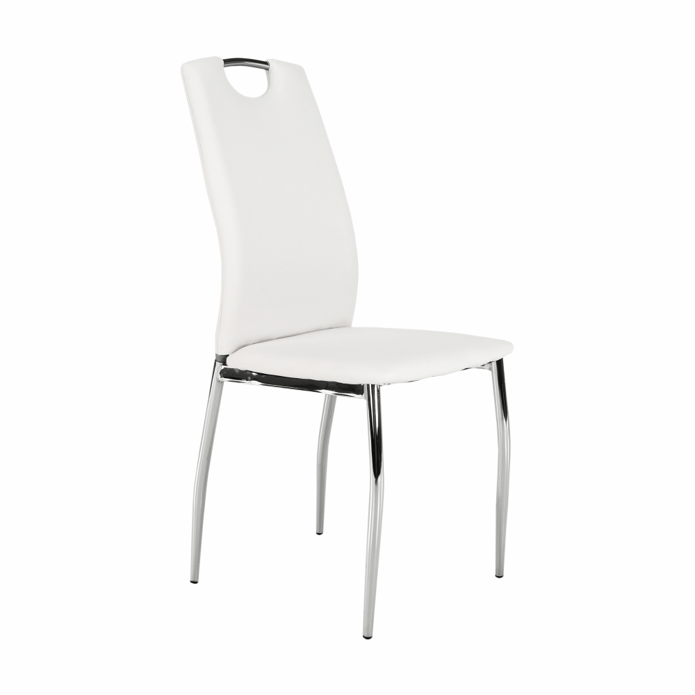 Scaun dining SANREMO, piele ecologică albă/crom, piele ecologică/crom, 42x43x99 cm Kondela