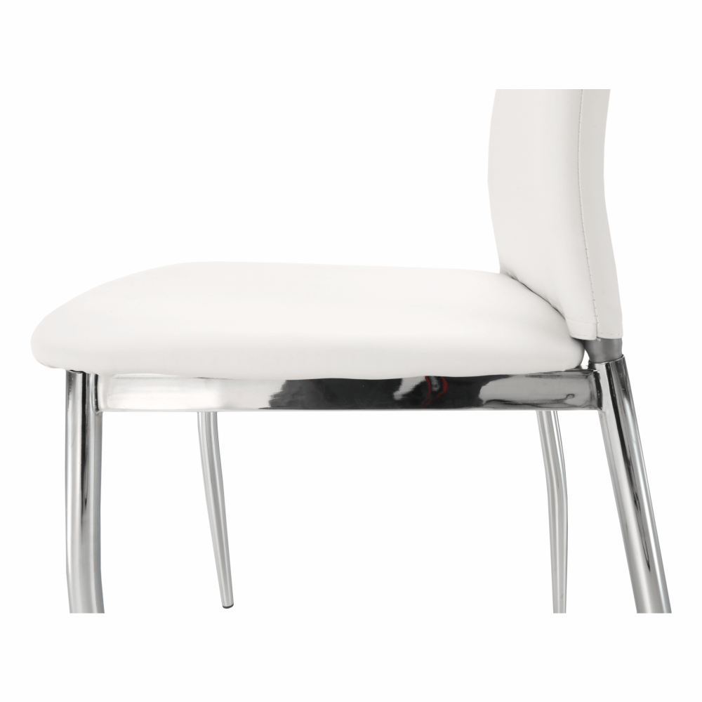 Scaun dining SANREMO, piele ecologică albă/crom, piele ecologică/crom, 42x43x99 cm Kondela
