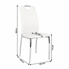 Scaun dining SANREMO, piele ecologică albă/crom, piele ecologică/crom, 42x43x99 cm Kondela