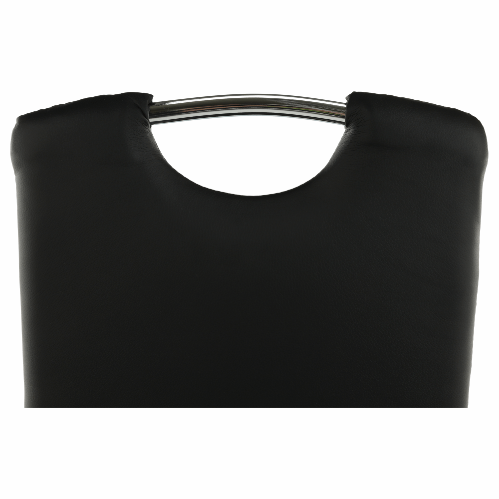 Scaun dining SANREMO, piele ecologică neagră/crom, piele ecologică/crom, 42x43x99 cm Kondela