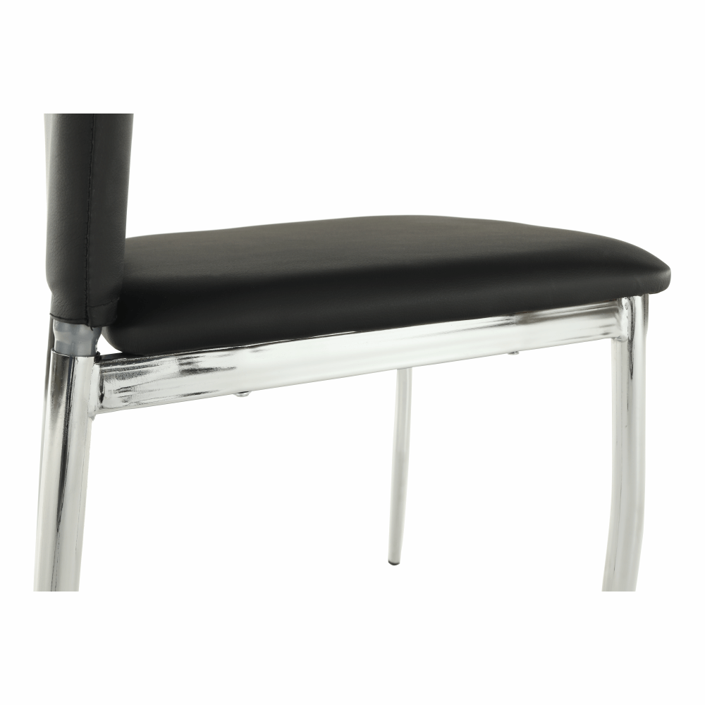 Scaun dining SANREMO, piele ecologică neagră/crom, piele ecologică/crom, 42x43x99 cm Kondela