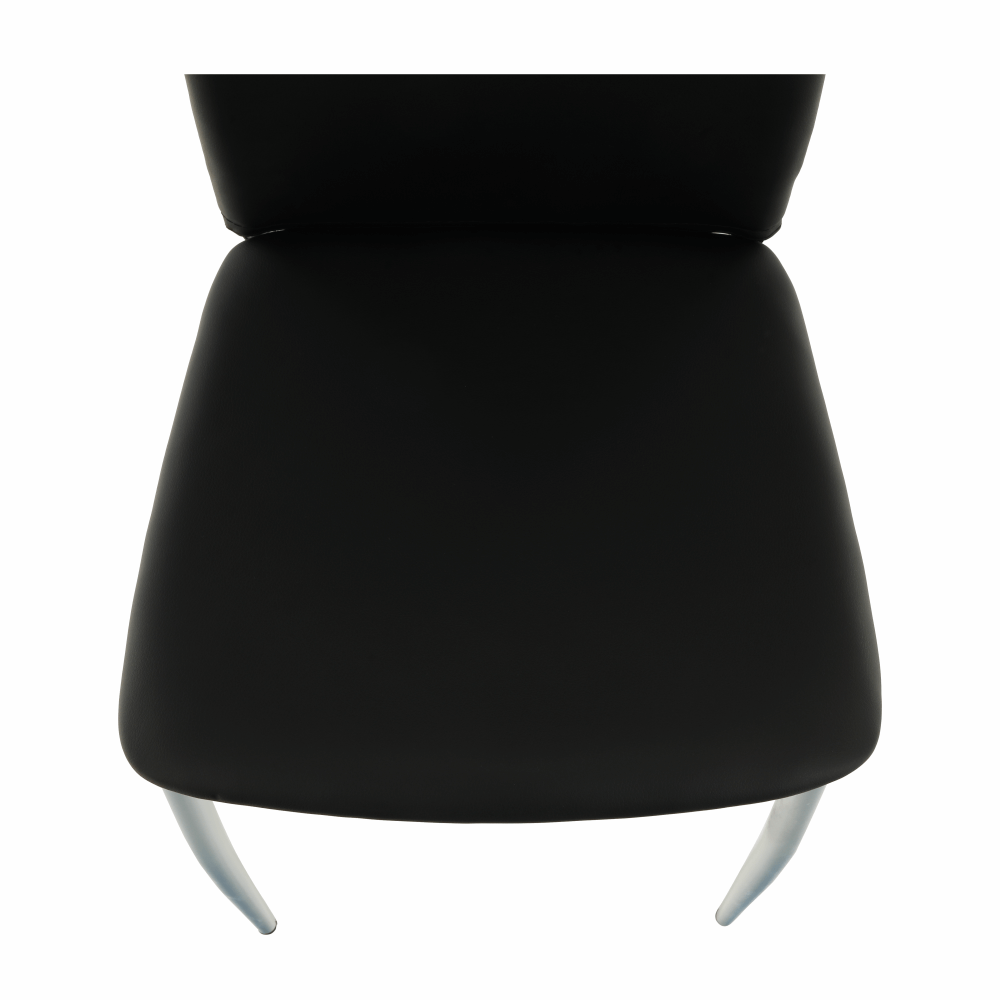 Scaun dining SANREMO, piele ecologică neagră/crom, piele ecologică/crom, 42x43x99 cm Kondela
