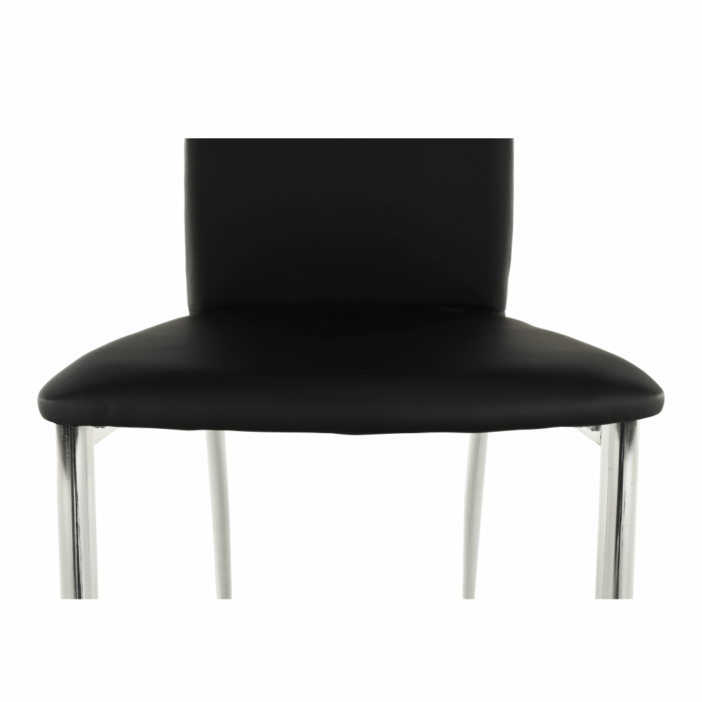 Scaun dining SANREMO, piele ecologică neagră/crom, piele ecologică/crom, 42x43x99 cm Kondela