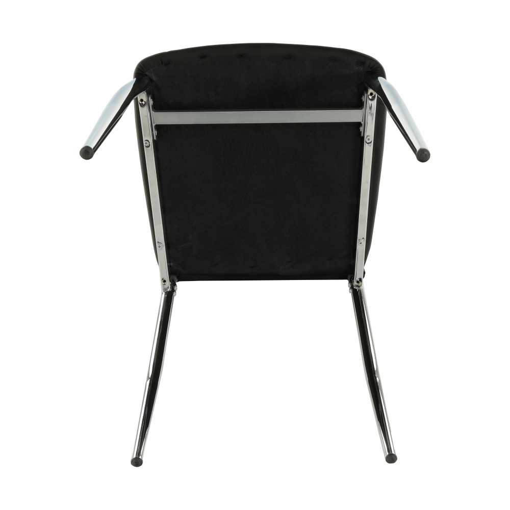 Scaun dining SANREMO, piele ecologică neagră/crom, piele ecologică/crom, 42x43x99 cm Kondela