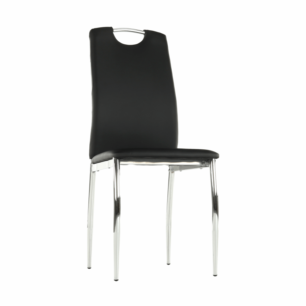 Scaun dining SANREMO, piele ecologică neagră/crom, piele ecologică/crom, 42x43x99 cm Kondela