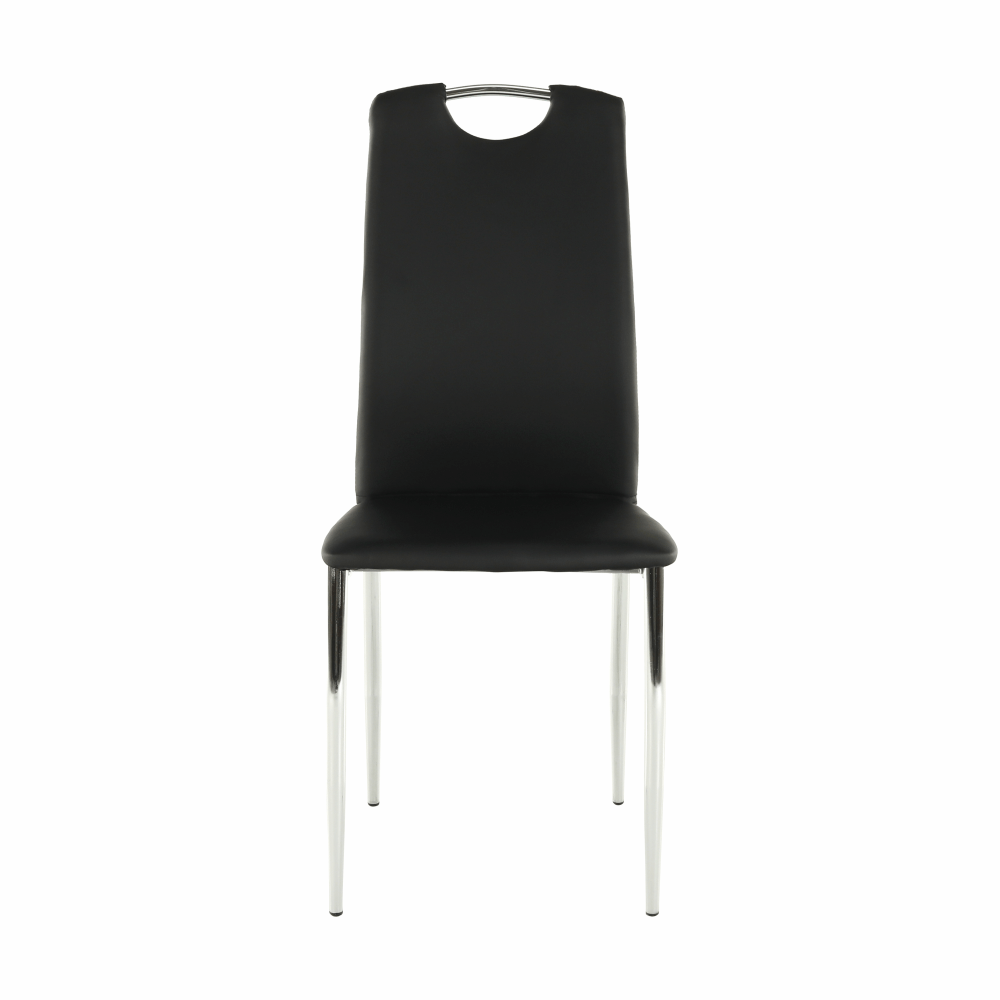 Scaun dining SANREMO, piele ecologică neagră/crom, piele ecologică/crom, 42x43x99 cm Kondela