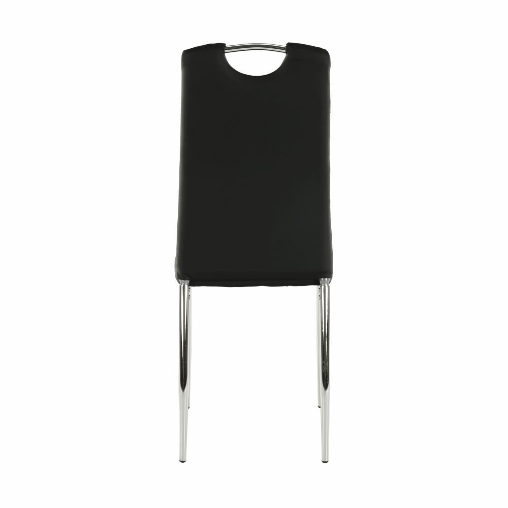 Scaun dining SANREMO, piele ecologică neagră/crom, piele ecologică/crom, 42x43x99 cm Kondela