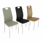 Scaun dining SANREMO, piele ecologică neagră/crom, piele ecologică/crom, 42x43x99 cm Kondela