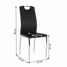 Scaun dining SANREMO, piele ecologică neagră/crom, piele ecologică/crom, 42x43x99 cm Kondela