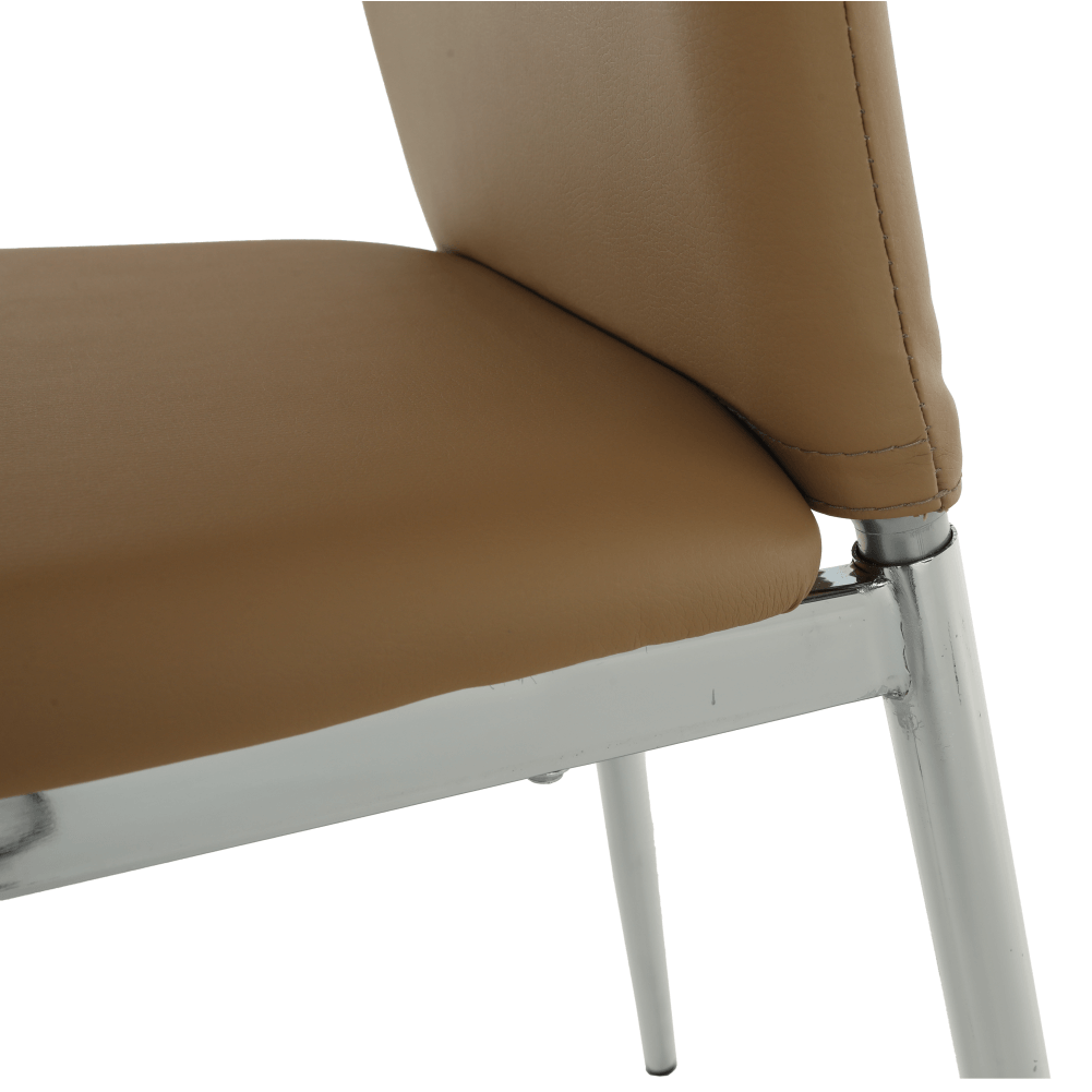 Scaun dining SANREMO, piele ecologică bej/crom, piele ecologică/crom, 42x43x99 cm Kondela