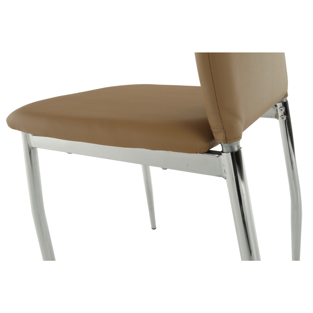 Scaun dining SANREMO, piele ecologică bej/crom, piele ecologică/crom, 42x43x99 cm Kondela