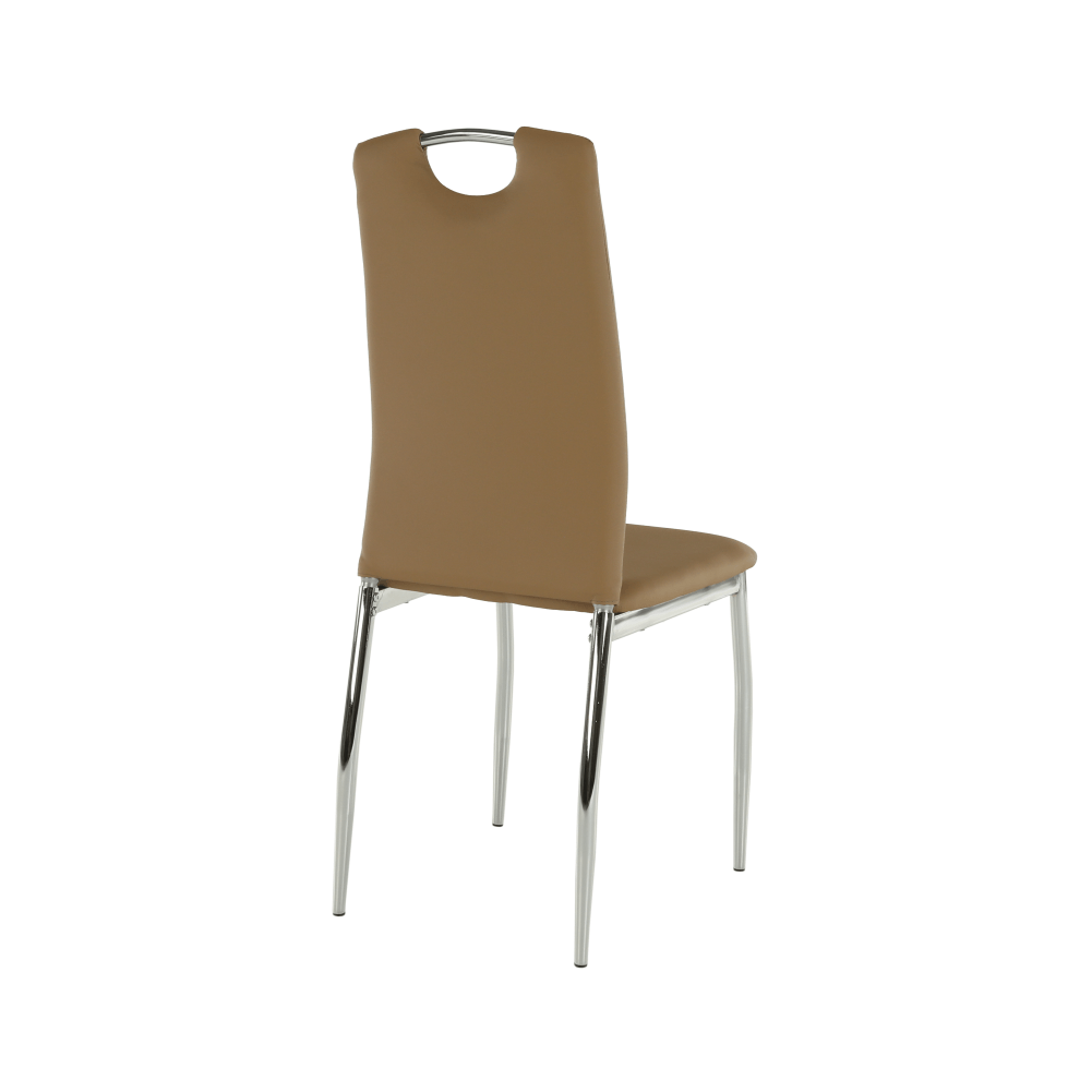 Scaun dining SANREMO, piele ecologică bej/crom, piele ecologică/crom, 42x43x99 cm Kondela