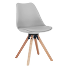 Scaun pivotant elegant SANTENA, gri deschis, piele ecologică, 48x57.5x82.5 cm Kondela