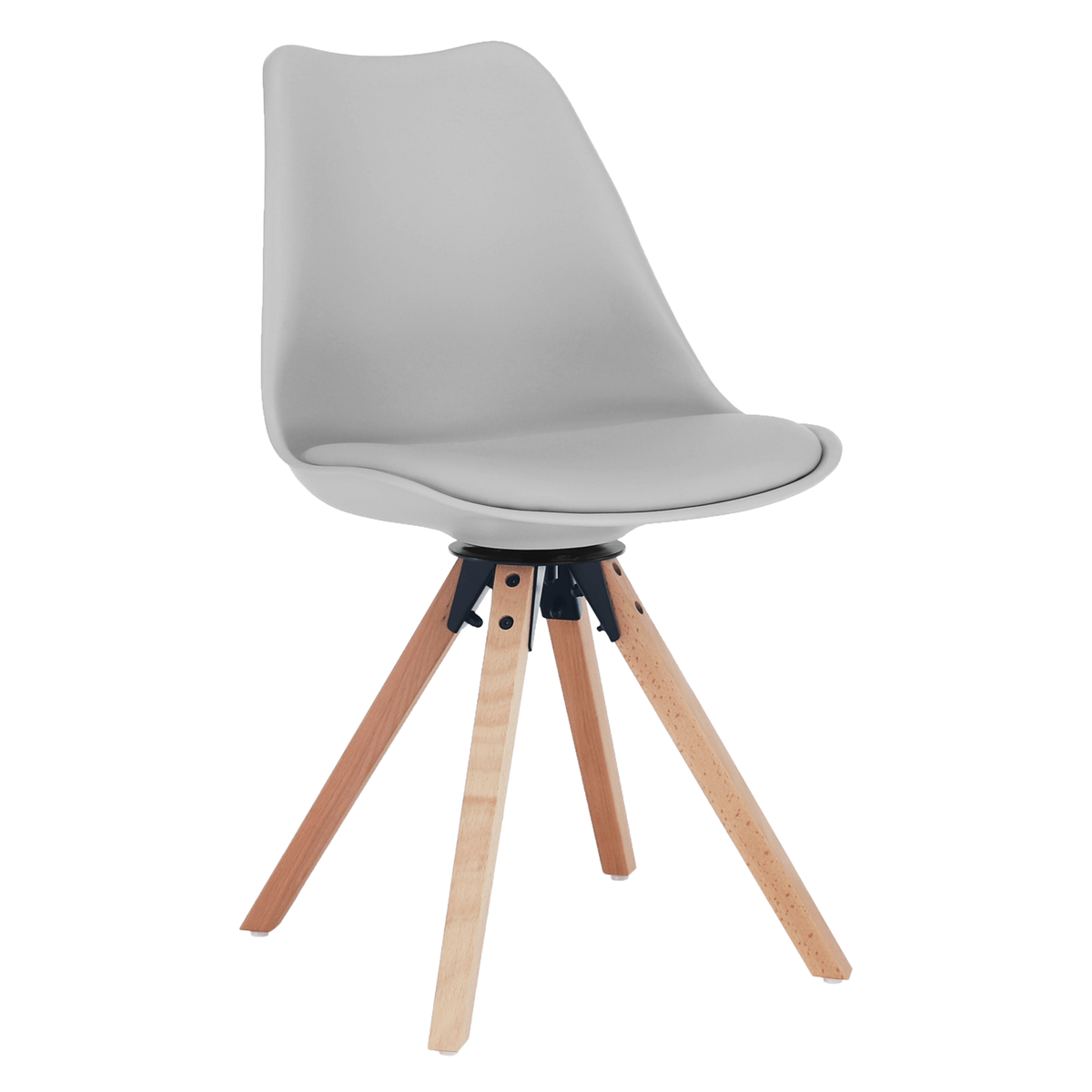 Scaun pivotant elegant SANTENA, gri deschis, piele ecologică, 48x57.5x82.5 cm Kondela