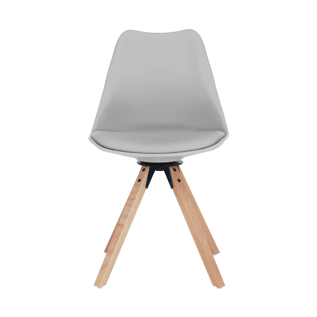 Scaun pivotant elegant SANTENA, gri deschis, piele ecologică, 48x57.5x82.5 cm Kondela