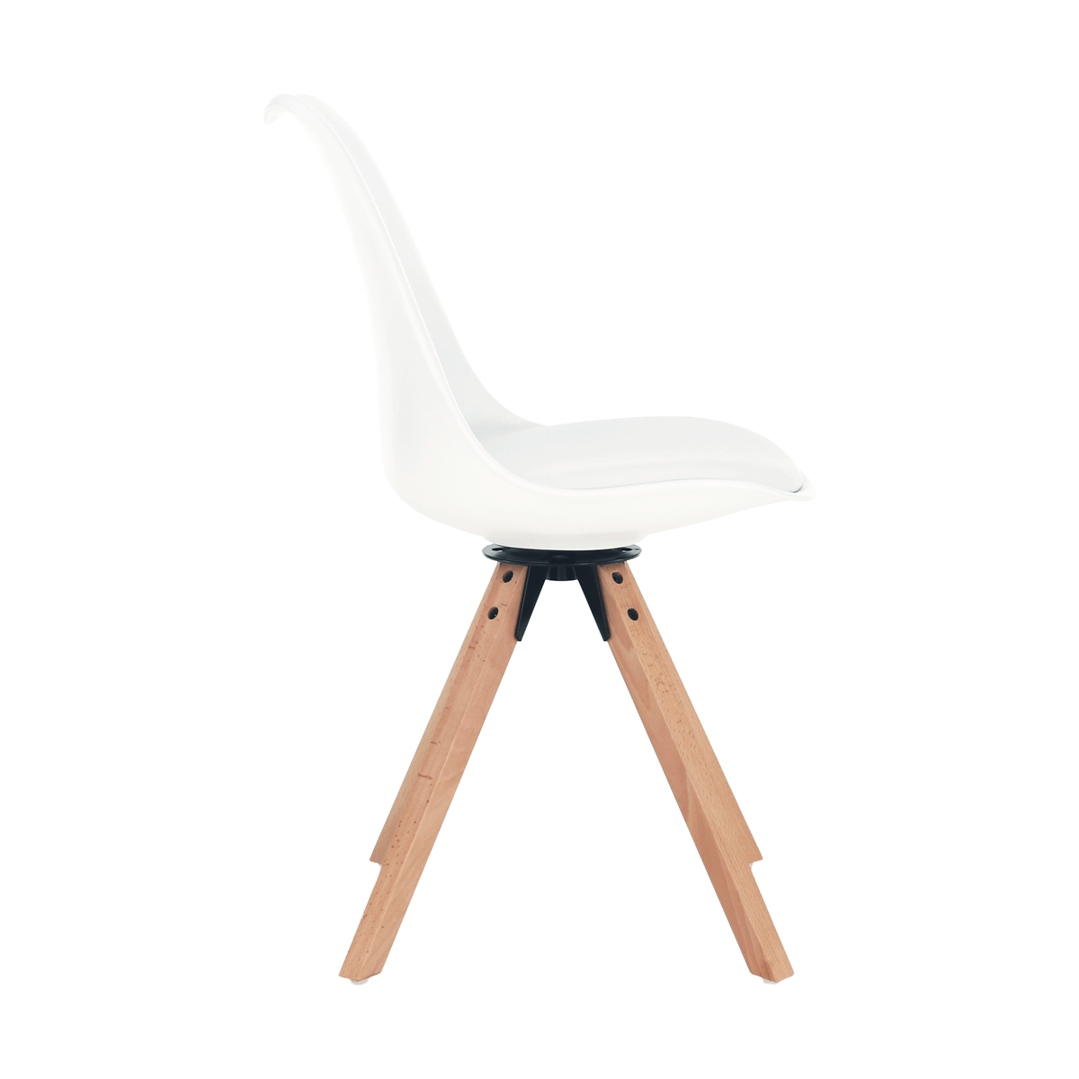 Scaun pivotant elegant SANTENA, alb, piele ecologică, 48x57.5x82.5 cm Kondela