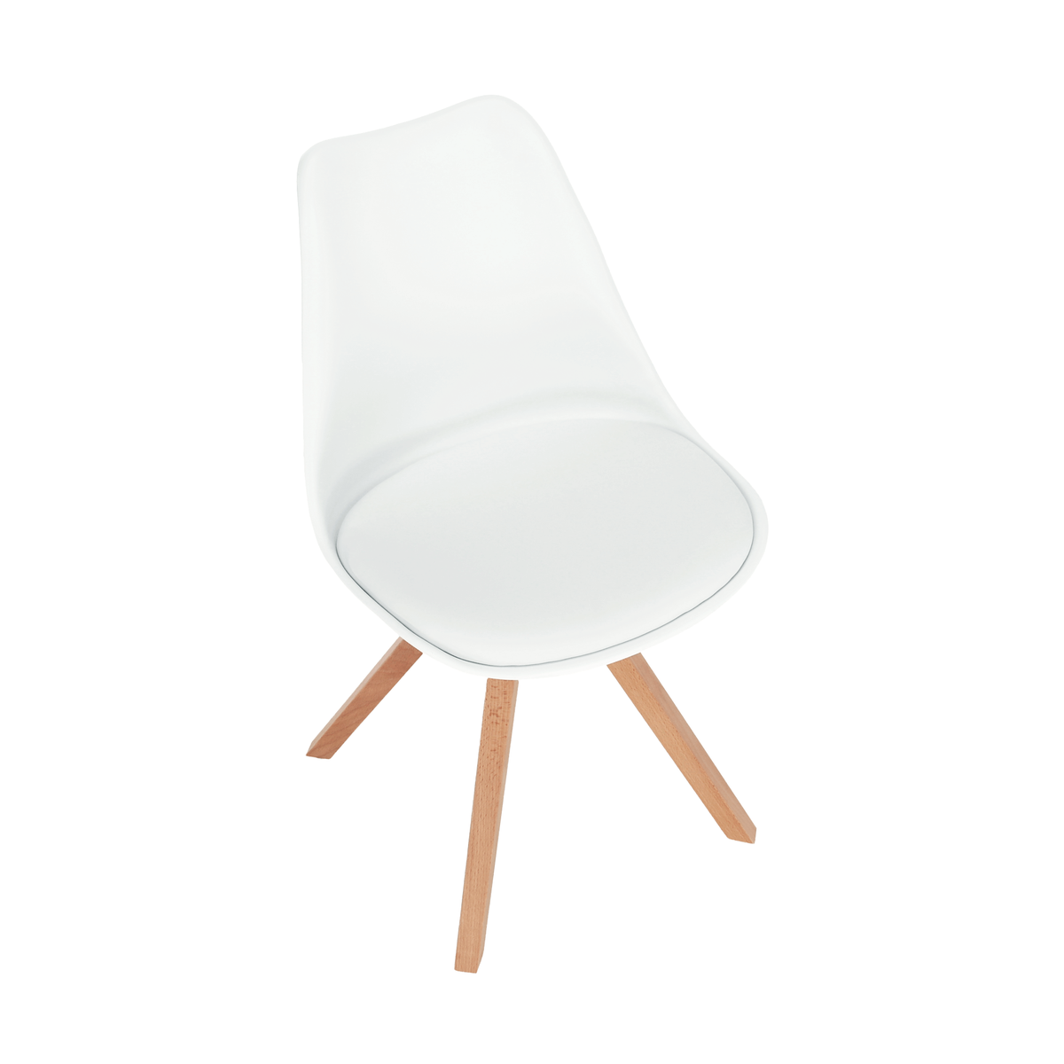 Scaun pivotant elegant SANTENA, alb, piele ecologică, 48x57.5x82.5 cm Kondela