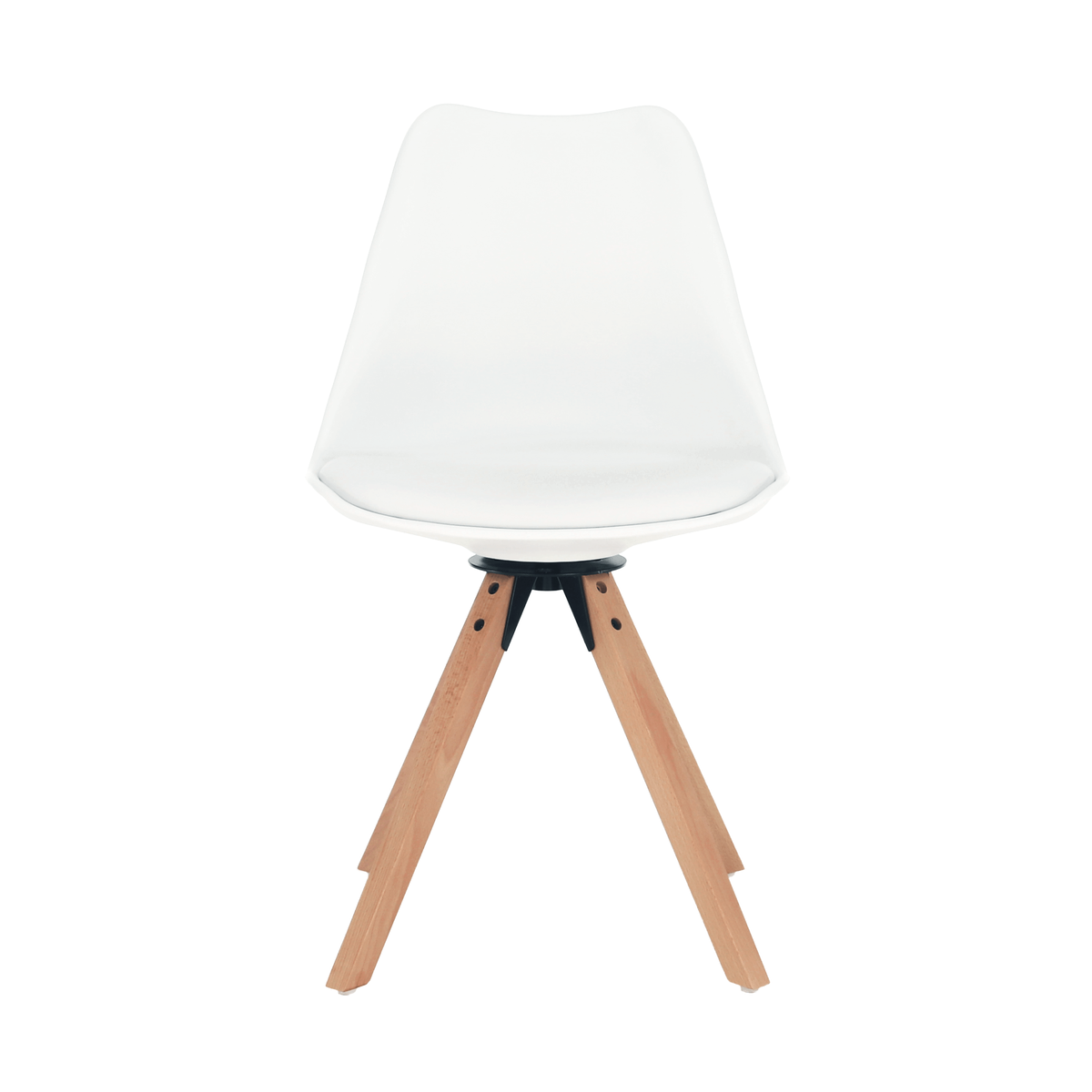 Scaun pivotant elegant SANTENA, alb, piele ecologică, 48x57.5x82.5 cm Kondela