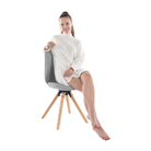 Scaun pivotant elegant SANTENA, gri deschis, piele ecologică, 48x57.5x82.5 cm Kondela
