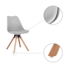 Scaun pivotant elegant SANTENA, gri deschis, piele ecologică, 48x57.5x82.5 cm Kondela