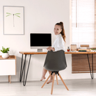 Scaun pivotant elegant SANTENA, gri închis, piele ecologică, 48x57.5x82.5 cm Kondela