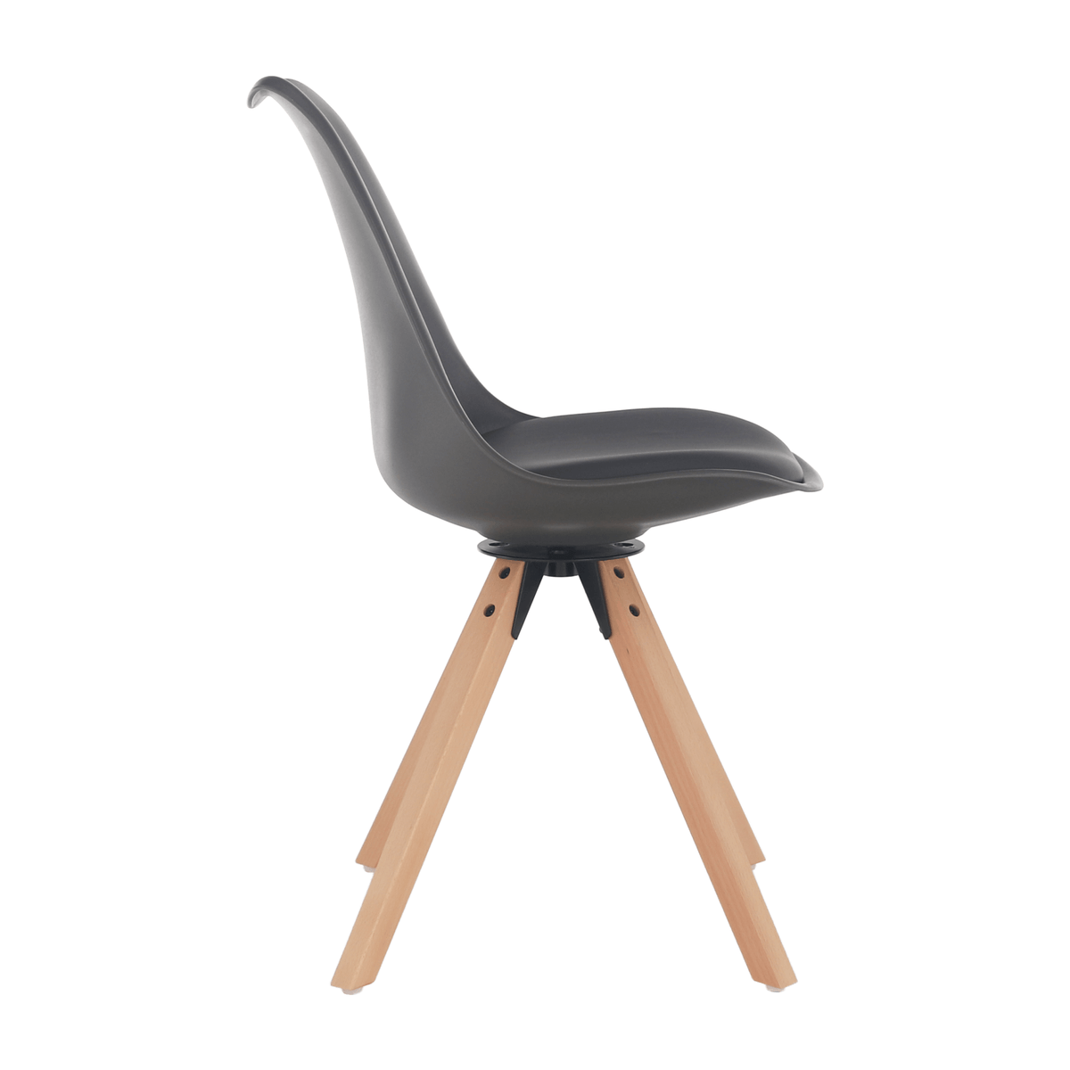 Scaun pivotant elegant SANTENA, gri închis, piele ecologică, 48x57.5x82.5 cm Kondela