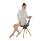 Scaun pivotant elegant SANTENA, gri închis, piele ecologică, 48x57.5x82.5 cm Kondela