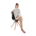 Scaun pivotant elegant SANTENA, gri închis, piele ecologică, 48x57.5x82.5 cm Kondela