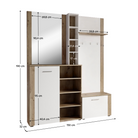 Set pentru anticameră CORTINA, alb/stejar artisan, 150x32x190 cm Kondela