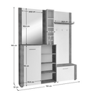 Set pentru anticameră CORTINA, alb/beton, 150x32x190 cm Kondela
