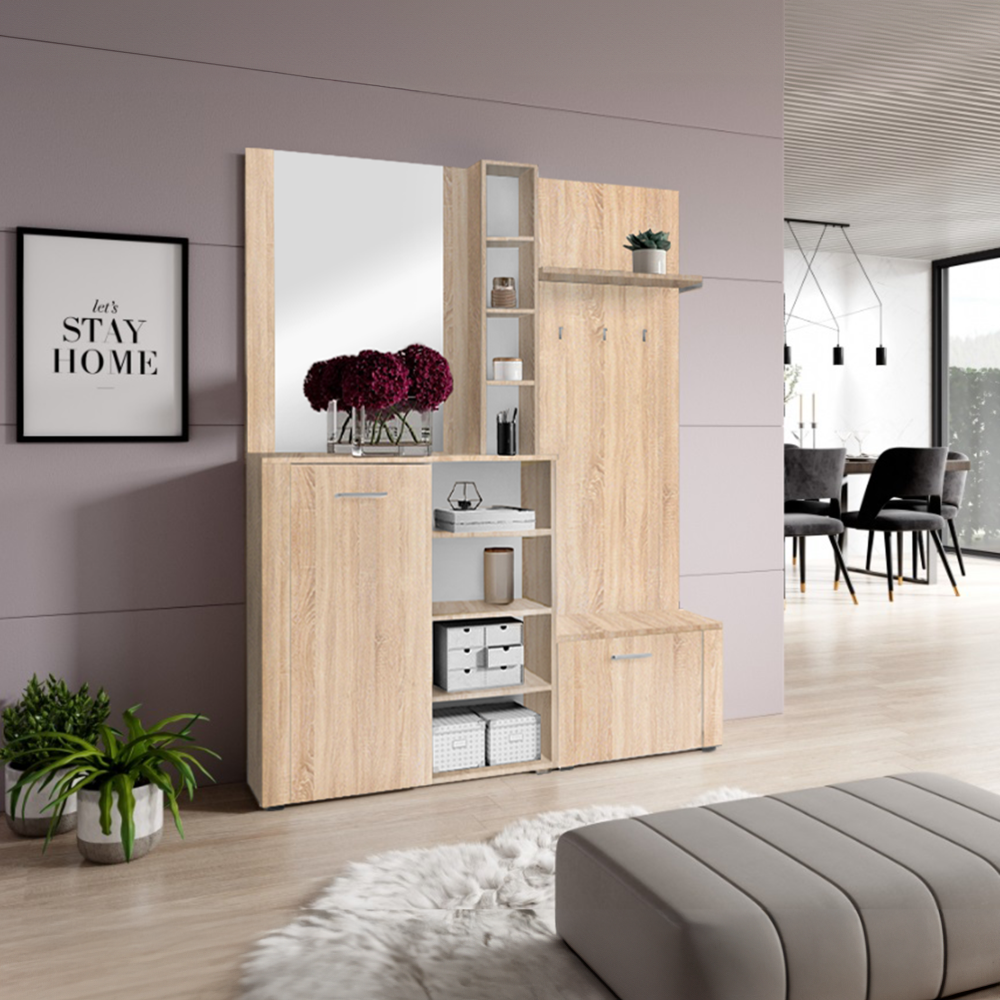 Set pentru anticameră CORTINA, stejar sonoma, 150x32x190 cm Kondela