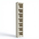 Bibliotecă Soeren din lemn masiv de pin, 7 rafturi, 40×29×220 cm – alb crem Arboteca