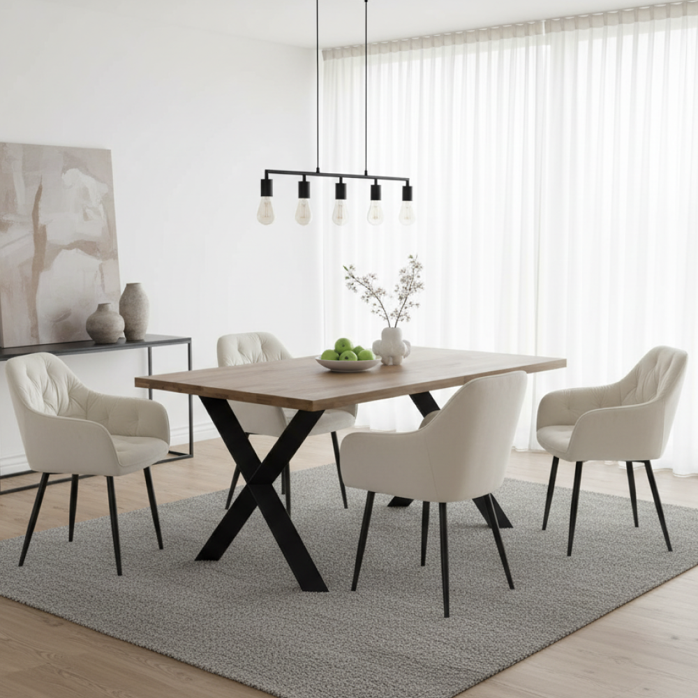 Scaun de design FOGGIA 2, țesătură Velvet bej, țesătură Velvet/metal, 55x61x82 cm Kondela